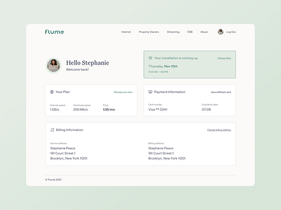 Flume Customer Portal - UI Bits clean design components customer panel customer portal dashboard fiber fiber network telecom ui uicomponents uidesign uisystem user interface ux uxdesign uxi uxui webdesign