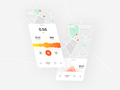 Sport App adobe branding design figma fit app logo map map app running running app sport app ui uidesign uiux uix