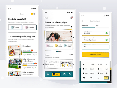 Crowfund App android app campaign card clean design dhuafa donation ios mobile profile silam task ui yatim zakat
