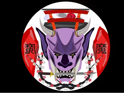 Japan-demon (Oni) graphic design