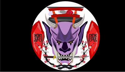 Japan-demon (Oni) graphic design