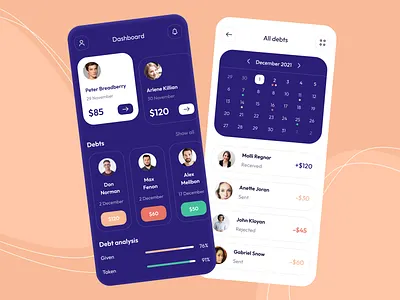 Debt Management App bank app banking dashboard debt design finance management mobile ui