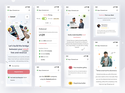 Centerd.io Responsive Design app card clean design email ios mobile pricing profile responsive suer ui web web design website