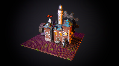 Steampunk House 3d 3d art architecture art castle environment house model steampunk