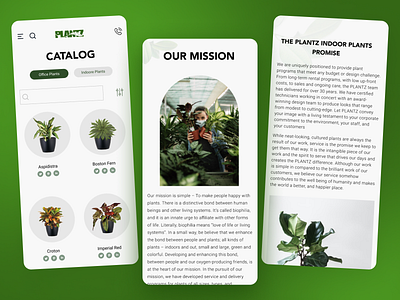 PLANTZ - Plant Rental Service Website Redesign app design concept figma landscaping office plants platform prototyping redesign rent rental ui uxui website