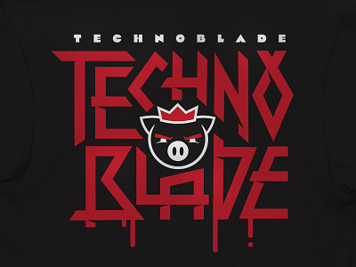 Technoblade Hoodie animal apparel blood crown custom type hoodie illustration lettering merch pig punk shirt t shirt technoblade type youtube