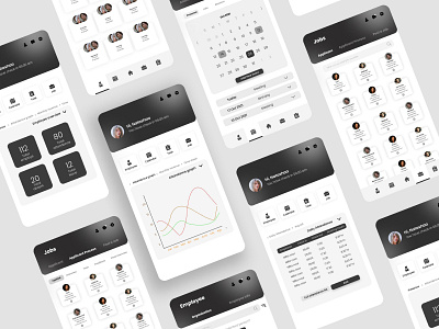HR Management Mobile Apps clean design clean ui design graphic design ui ux