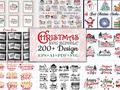 Christmas Bundle Design awesome logo branding christmas design christms cover design design graphic design illustration logo typography design ui vector