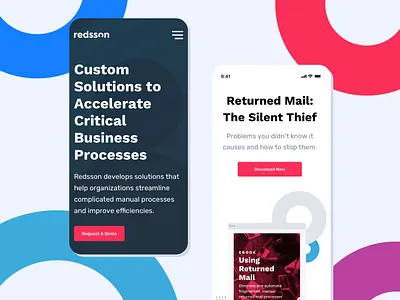 Redsson - Mobile branding clean design flat graphic design icon identity illustration logo mobile mobile design software ui website website design website redesign