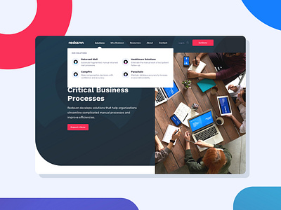 Redsson - Navigation branding clean design dropdown flat graphic design icon identity illustration logo navigation ui website website design website dropdown website redesign