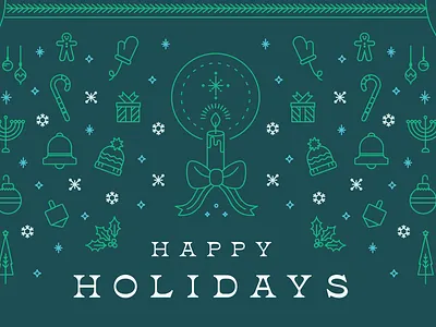 Company Holiday Card 2021 candy cane christmas company holiday card greeting card hanukkah happy holidays holiday holiday card holly illustration merry christmas mittens snow snowflake snowman solstice winter xmas