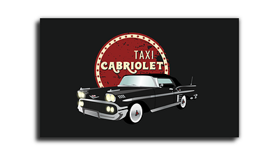 A business card for a taxi in retro style auto black car business card cabriolet cadillac car retro retro car taxi