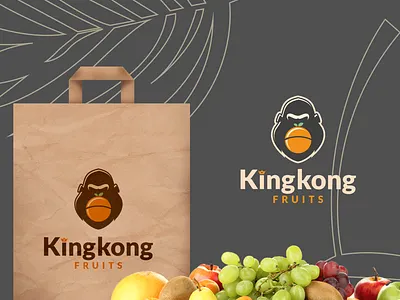 kingkong fruits 3d animal animation brand branding design dualmeaning fruits gorilla graphic design graphicdesigns illustration kingkong logo logodesign modern motion graphics orange simple vector