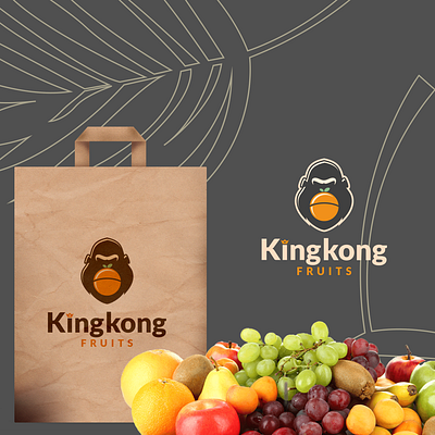 kingkong fruits 3d animal animation brand branding design dualmeaning fruits gorilla graphic design graphicdesigns illustration kingkong logo logodesign modern motion graphics orange simple vector