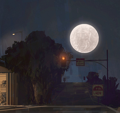 Super Moon design illustration