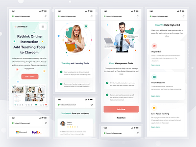 Claroom Responsive Design app card clean course dashboard design education ios lms mobile profile responsive school ui web web design