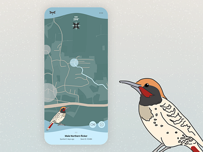 DailyUI - 020 - Location tracker app bird watching birding daily ui 020 dailyui design figma illustration interface location location tracker map minimal mobile ui