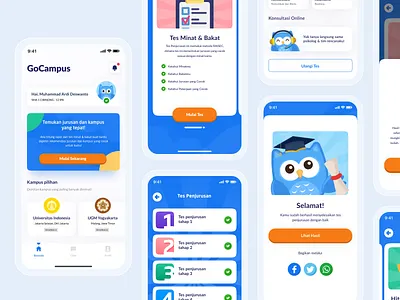 Finder Campus | Apps for test your talent app blue design dribbble education edutech illustration landing ui ux