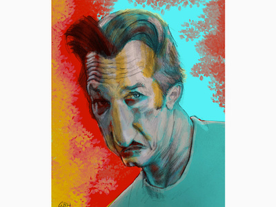 Sean Penn hates cameras. caricature caricature illustration celebrity caricature celebrity portrait charcoal illustration photoshop