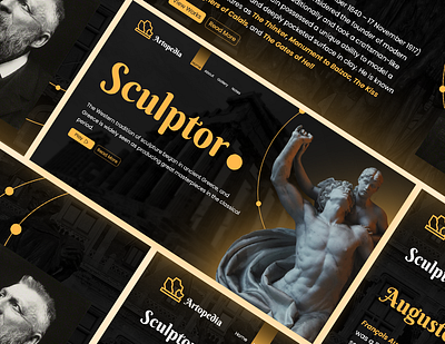 Artopedia art dribbble elegant inspiration logo sculpting ui uiux user interface website