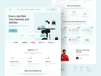 Job Finder Landing Page design freelance job finder website hiring platform job finder landing page job finder website concept job portal landing page job portal website job portal website landing page job search website job website header landing page home responsive landing page ui ux