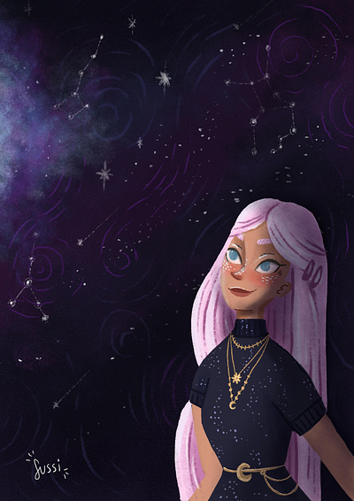 Star girl book illustration cartoon character children illustration design drawing illustration portrait illustration shot