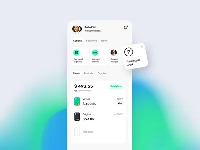 Neo Bank Dashboard animation app dashboard bank mobile app money motion graphics