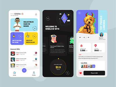 NFT app concept | NFT Mobile App UI app design blockchain nft branding cryptoart ethereum futuristic marketplace master creationz mobile app mobile app designers mobile ui nft nft app nftapp