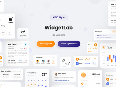 Widget Lab (IOS Widget Kit) currecncy design echo design echo lab email inbox ios mail news social social news task ui uidesign ux uxdesign weather widget widget ios widgetlab