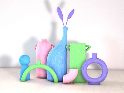 3D Composition in Cinema 4D 3d cinema4d colorful composition dribbble illustration