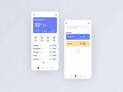 Daily UI - Weather app design city daily ui date favourites forecast location minimal place select ui ui design weather weather app