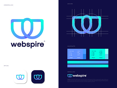 Brand identity design for Webspire a b c d e f g h i j k l m n brand branding brandmark design icon identity letter logo logo logo design logo designer logotype mark minimal monogram print software symbol typography w logo