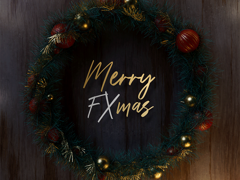 Merry FXmas - 3D gif 3d animated balls c4d christmas crown gif gold greetings redshift shiny xmas