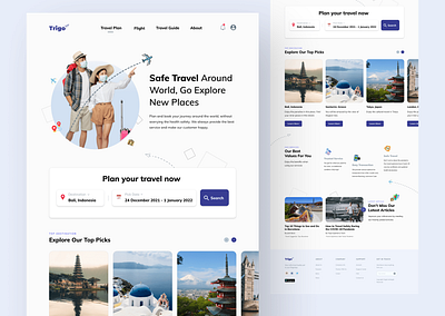 Trigo - Travel Agency Website agency branding design graphic design homepage illustration landingpage mockup travel ui ux visual web website