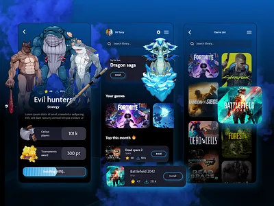 Mobile gaming platform esport gaming gaming platform mobile design mobile gaming platform platform stream stream app streaming ui design ui mobile