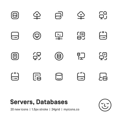 Myicons✨ — Servers, Databases vector line icons pack essential icons figma figma icons icon design icon pack icons icons design icons pack interface icons line icons sketch icons ui ui design ui designer ui icons ui kit ui pack web design web designer web ui