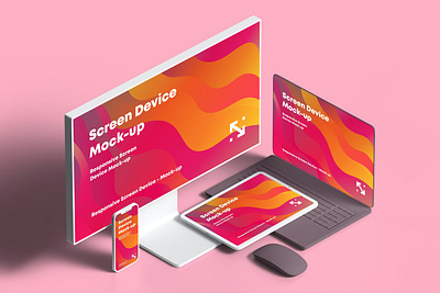 Free - Responsive Screen Device Mockup abstract clean design device display laptop mac macbook mockup phone phone mockup realistic responsive screen simple smartphone ui ux web website