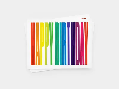 Happy Birthday Rainbow Card birthday birthday card greeting card happy hbd stationery typography