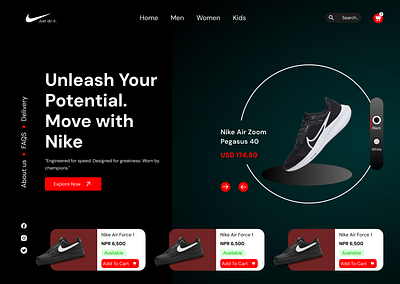 Hero section design (Nike) branding color figma hero section nike typography ui