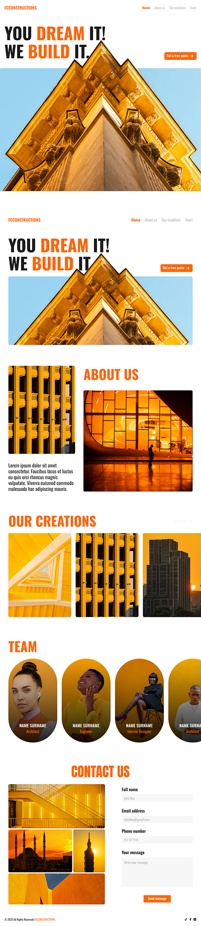 Constructions Company agency company design redesign ui