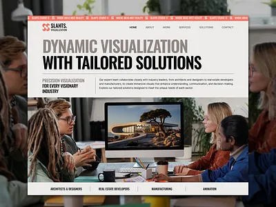 Slantsual - 3D Architectural Visualizations Portfolio 3d agency architectural development figma framer freebie landing page portfolio template ui visualizations website