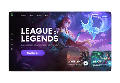 ✨ League of Legends Landing Page Concept 🎮 3d animation branding graphic design logo motion graphics ui