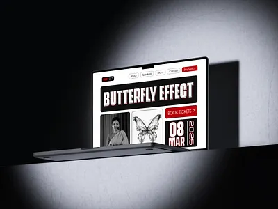 TEDx CET 2025 - Official Website Design "Butterfly Effect" branding design figma graphic design motion graphics photoshop ui web design