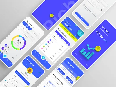 Personal Financial management App 3d app application blue chart creative design financial management greatdesign ios minimal mobile money plan save ui uiuxdesign ux