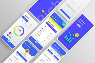 Personal Financial management App 3d app application blue chart creative design financial management greatdesign ios minimal mobile money plan save ui uiuxdesign ux