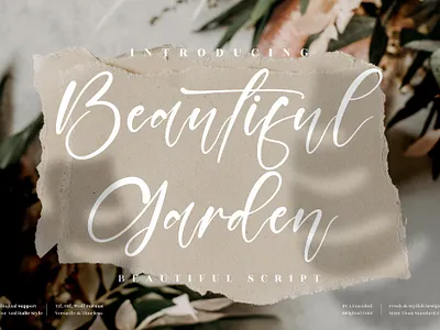 Beautiful Garden Font app branding design display font graphic design illustration logo script script font serif typeface typography ui ux vector