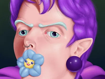 Flower pacifier characterdesign conceptualart coverillustration covert design digitalillustration digitalpainting editorialillustration fairytale fantasy fineart hair illustration lowbrow painting popart popsurrealism portrait portraitpainting realism