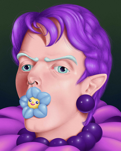 Flower pacifier characterdesign conceptualart coverillustration covert design digitalillustration digitalpainting editorialillustration fairytale fantasy fineart hair illustration lowbrow painting popart popsurrealism portrait portraitpainting realism