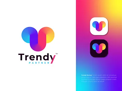 Trendy Partner | Letter T + Letter P | Modern Abstract Logo Mark abstract logo apps icon brand identity branding connect creative logo gradient logo human marketing modern logo network p letter logo partner people relations relationship t letter logo trendy trendy partner unity