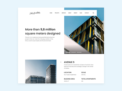 Architecture Studio Landing Page architect architectural architecture home page landing landing page minimal minimalistic modern portfolio site studio ui user interface website